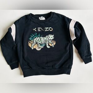Kenzo Kids Black Sweatshirt with Tiger Design